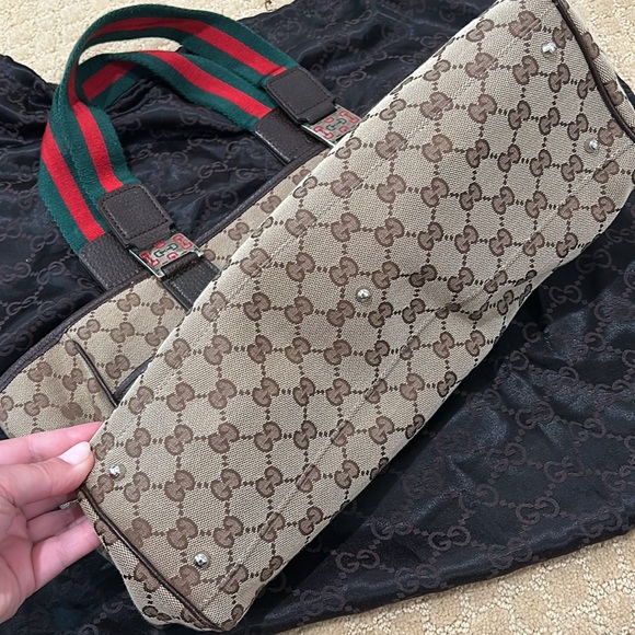 Authentic monogram Gucci tote with dust bag, Euc - Picture 5 of 12
